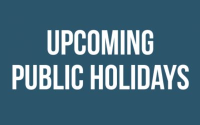 Upcoming Public Holidays